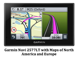 Text Box:   Garmin Nuvi 2577LT with Maps of North America and Europe 